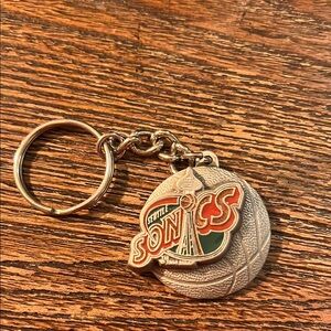 Seattle Sonics Basketball Keychain 1995 Pewter made in USA